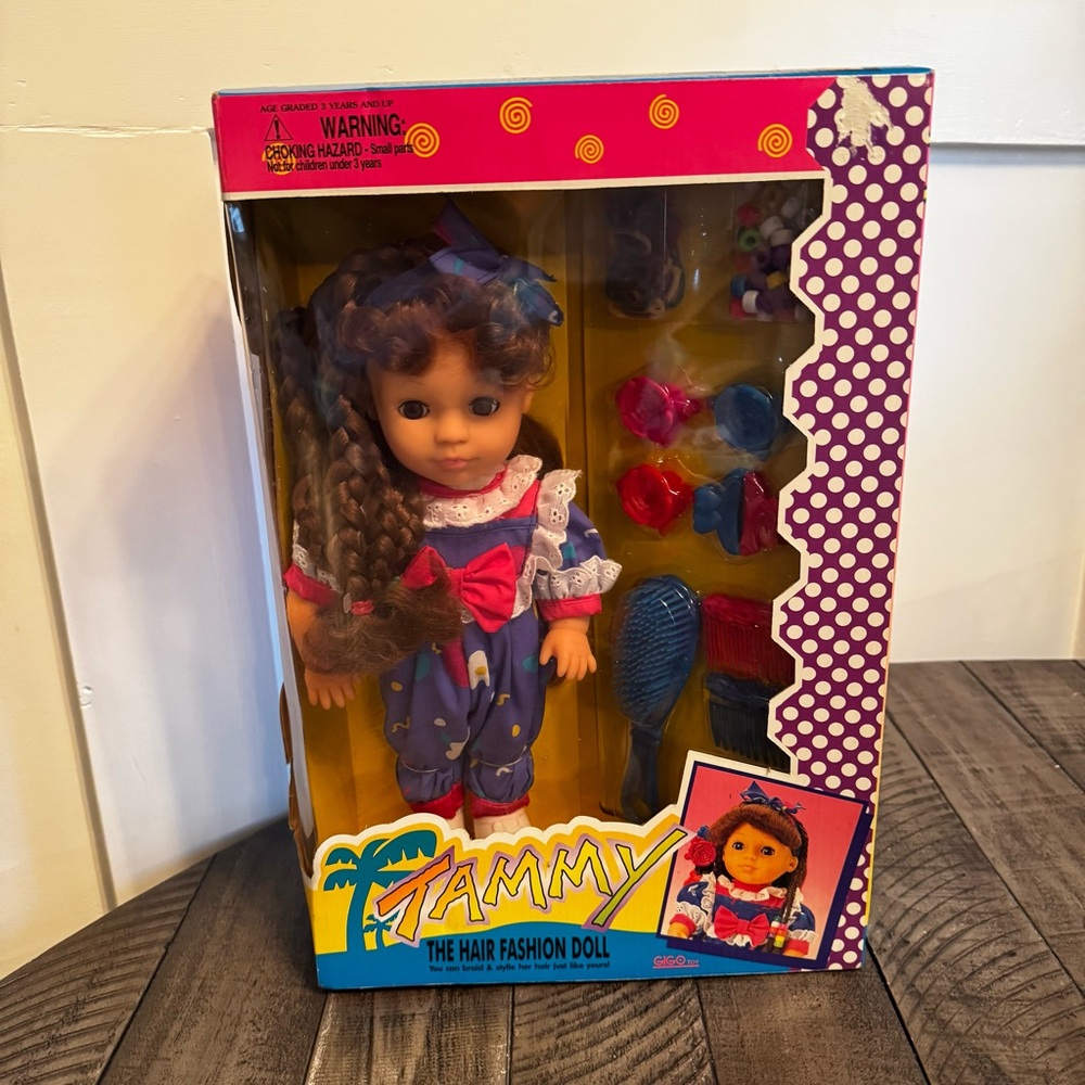 Vintage Gigo‎ Doll Tammy The Hair Fashion Doll Brunette Accessories New